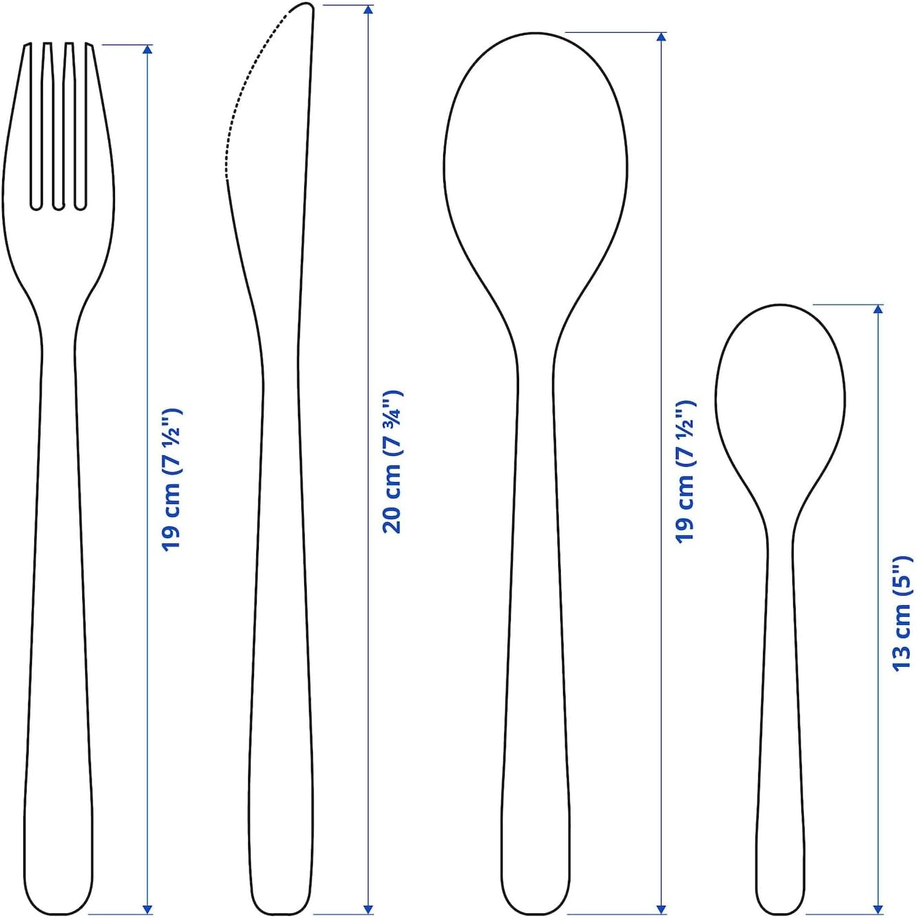 IKEA Mopsig 16 Piece Modern Silverware Cutlery Set, Flatware Set for 4 People, 18/10 Stainless Steel Mirror Polished