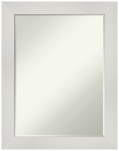 Amanti Art White Bathroom Mirror for Over Sink, 28x22 Mosaic White Rectangle Vanity Mirror, Medium Casual Frame, Hangs Horizonally and Vertically, Bathroom Wall Decor, Petite Bevel Edge