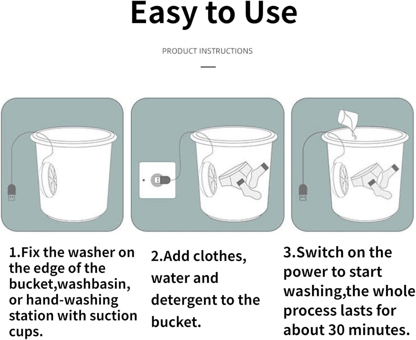 Mini Washing Machine - Portable Washer for College Rooms, Travel, Home, Apartment - Small Turbine Washer with USB