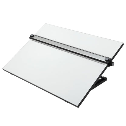 Acurit Multi-Angled 24”x36” PXB Drawing Board for Artists and Designers - Portable Tabletop Workspace, Drawing, Sketching, Drafting, Painting - Portable Laminated Surface w/Ruler & Parallel Motion Bar