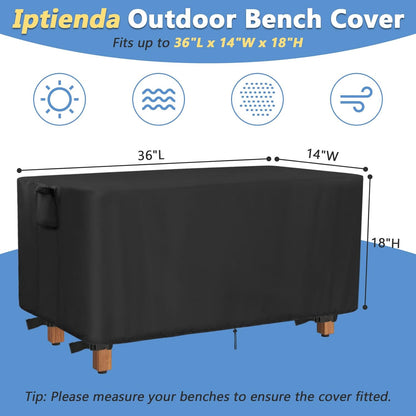 36" 36inch Black-36"L 14" 18" Outdoor Bench Cover for AquaTeak Spa Teak Shower Bench, Waterproof Teak Bench Cover