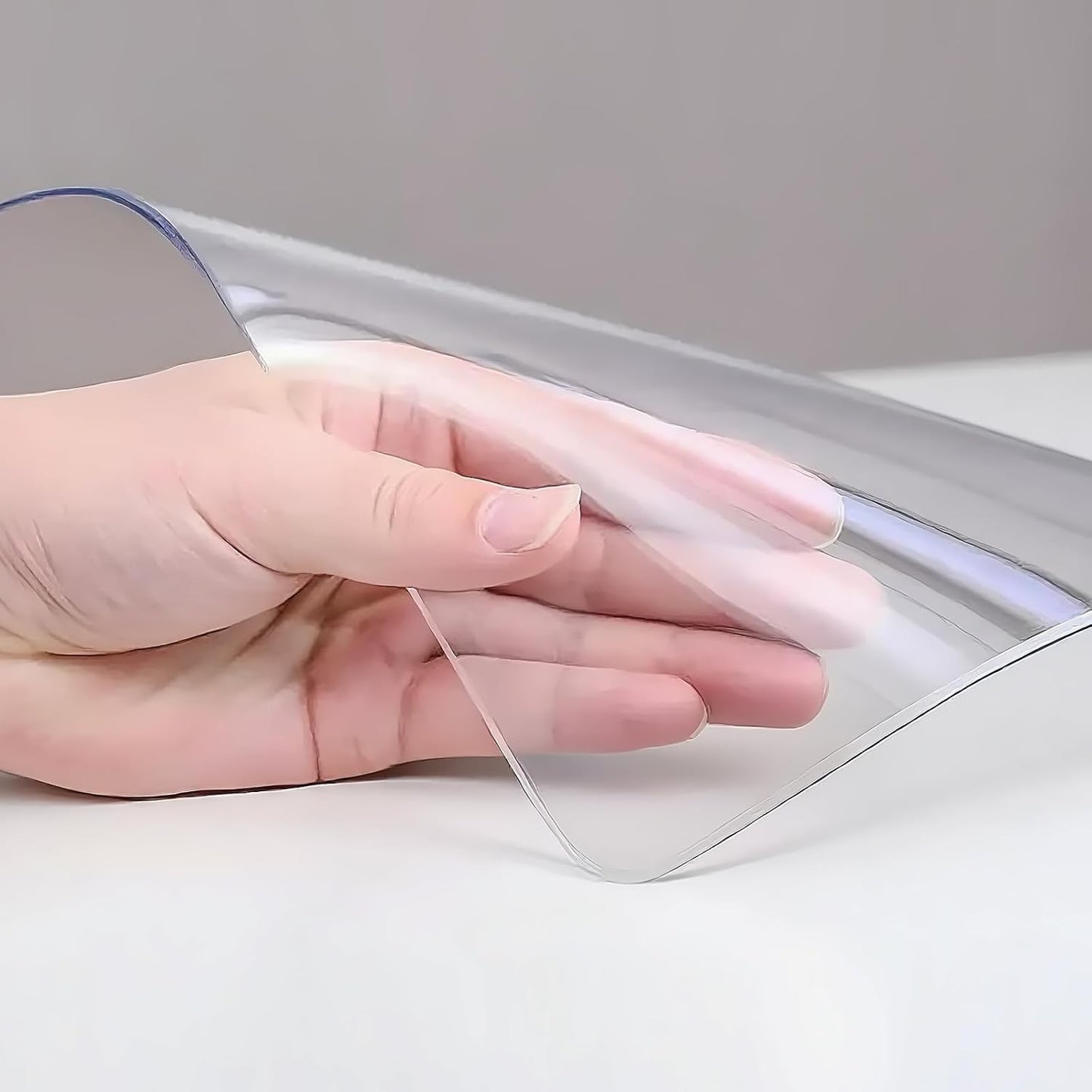 24 48 Inch, 1.4mm Clear Table Protector x Thick Waterproof PVC Plastic Table Cover, Durable Table Pad for Dining Room