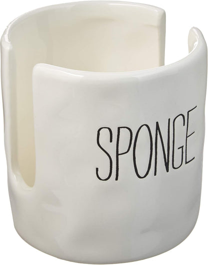 Off White Ceramic Sponge Holder Caddy - Stylish Kitchen Storage