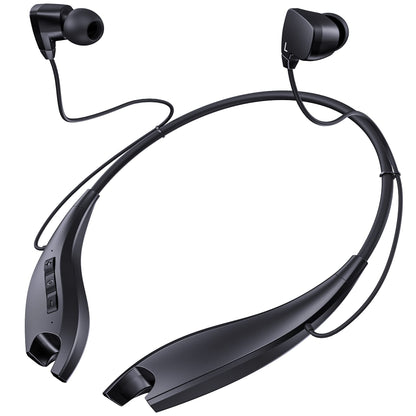 YOSDOM Neckband Bluetooth Headphones, Around The Neck Headphones 24H+ Playtime, Bluetooth Headsets with Call Vibration, Shark Jaw Design Wireless Earbuds+Noise Isolation/Built-in Mic/IPX7 Waterproof