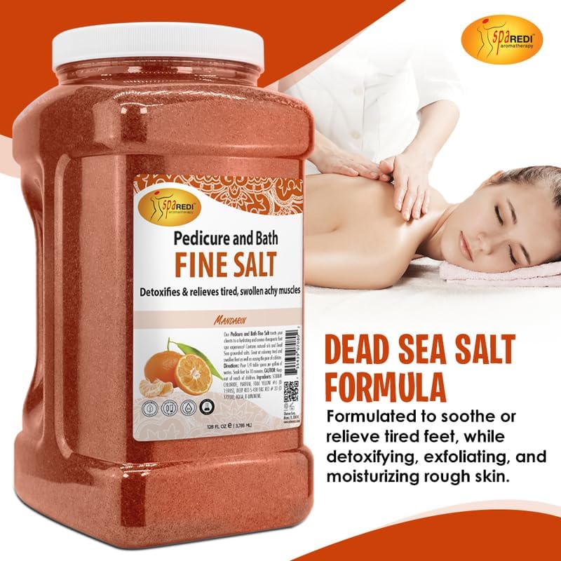 SPA REDI - Detox Foot Soak Pedicure and Bath Fine Salt, Lavender and Wildflower, 128 Oz - Made with Dead Sea Salts, Argan Oil, Coconut Oil, and Essential Oil, Hydrates, Softens and Moisturizes