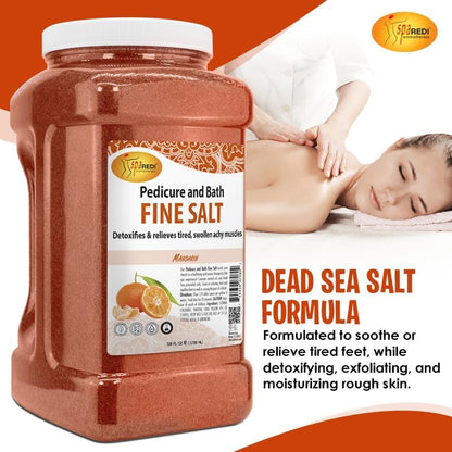 SPA REDI - Detox Foot Soak Pedicure and Bath Fine Salt, Lavender and Wildflower, 128 Oz - Made with Dead Sea Salts, Argan Oil, Coconut Oil, and Essential Oil, Hydrates, Softens and Moisturizes