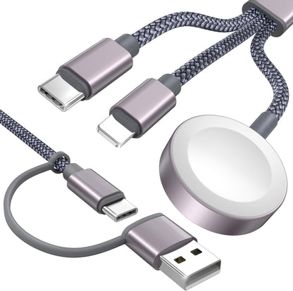 Travel Essentials,3 in 2 USB C Cable for Apple Watch Charger/iPhone Charger,Multi Charging Cable,Vacation RV Camping Essentials,Portable for iWatch Series 11-2/Ultra/SE& iPhone 17-12,Car,Xbox-4FT
