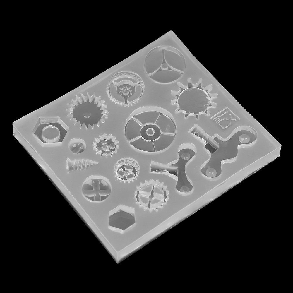 Gear Silicone Mold, 4pcs/set Gear Shape 3D Candy Chocolate Cake Fondant Silicone Mold Cake Decoration Fondant Mold for DIY Resin Jewelry Pendant Decortion Party Supply