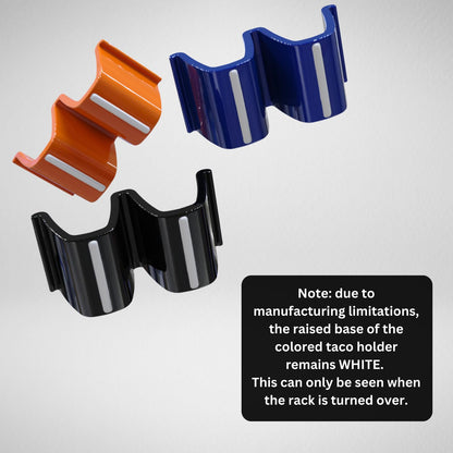 HolaTasty Taco Holders Set of 4 Ceramic, Dual Taco Stand for Dinner Plate - Compact Taco Rack 2-Slot for Hard Shell Tacos, Tuesday Taco Server Mini Taco Holder, Taco Heater for Microwave Oven, White