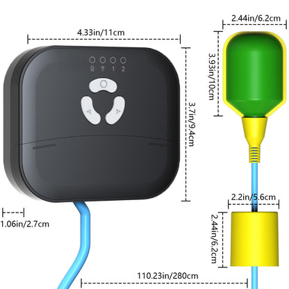 LUCKYDUO WiFi High/Low Sump Pump Alarm, Built-in Backup Battery, Smart Water Level Alert with App Notification,Water Lever Sensor Detector with 10ft Tethered Float Switch,110dB Loud Alarm,LED Flashing
