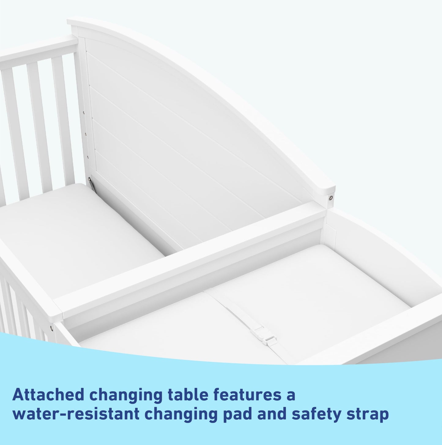 Graco Bellwood 5-in-1 Convertible Crib & Changer with Drawer - GREENGUARD Gold Certified, Full-Size Storage Drawer, Converts to Toddler Bed (White)