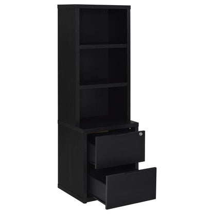 Coaster Home Furnishings Westpark 3-Shelf Bookcase USB and Lockable Drawer Black