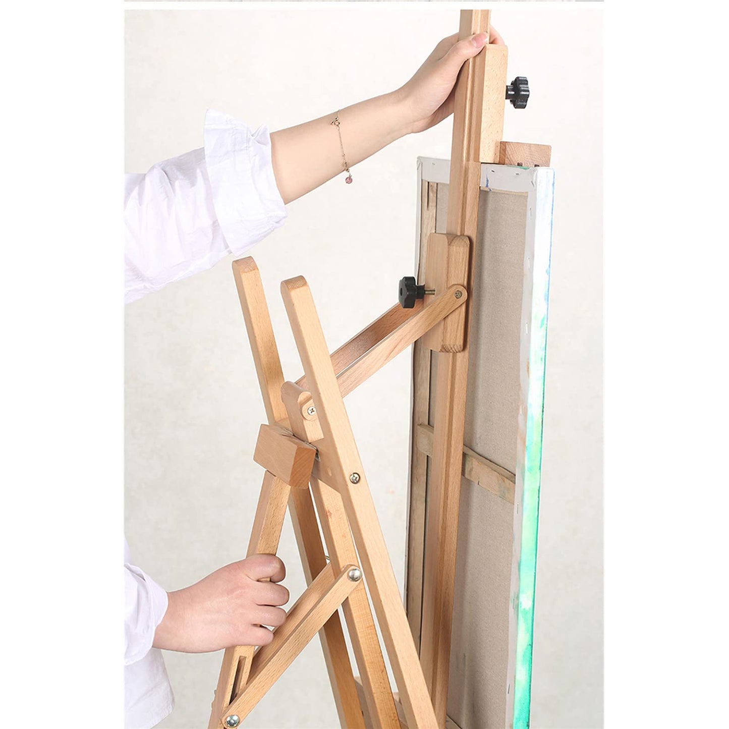 Tripod Easel, Adjustable Wood Artist Easel for Painting, Wooden A-Frame Studio Easel, Large Art Easel with Canvas Holder (B 57 * 170)