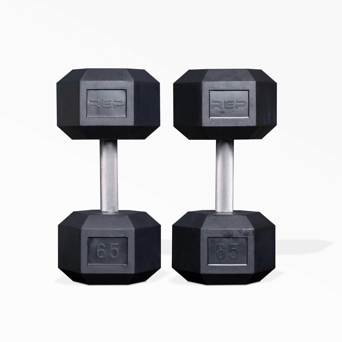 Rep Fitness 55lb-75 lb Dumbbell Set- Rubber Hex, Low Odor, Fully Knurled- Made for Heavy Lifting