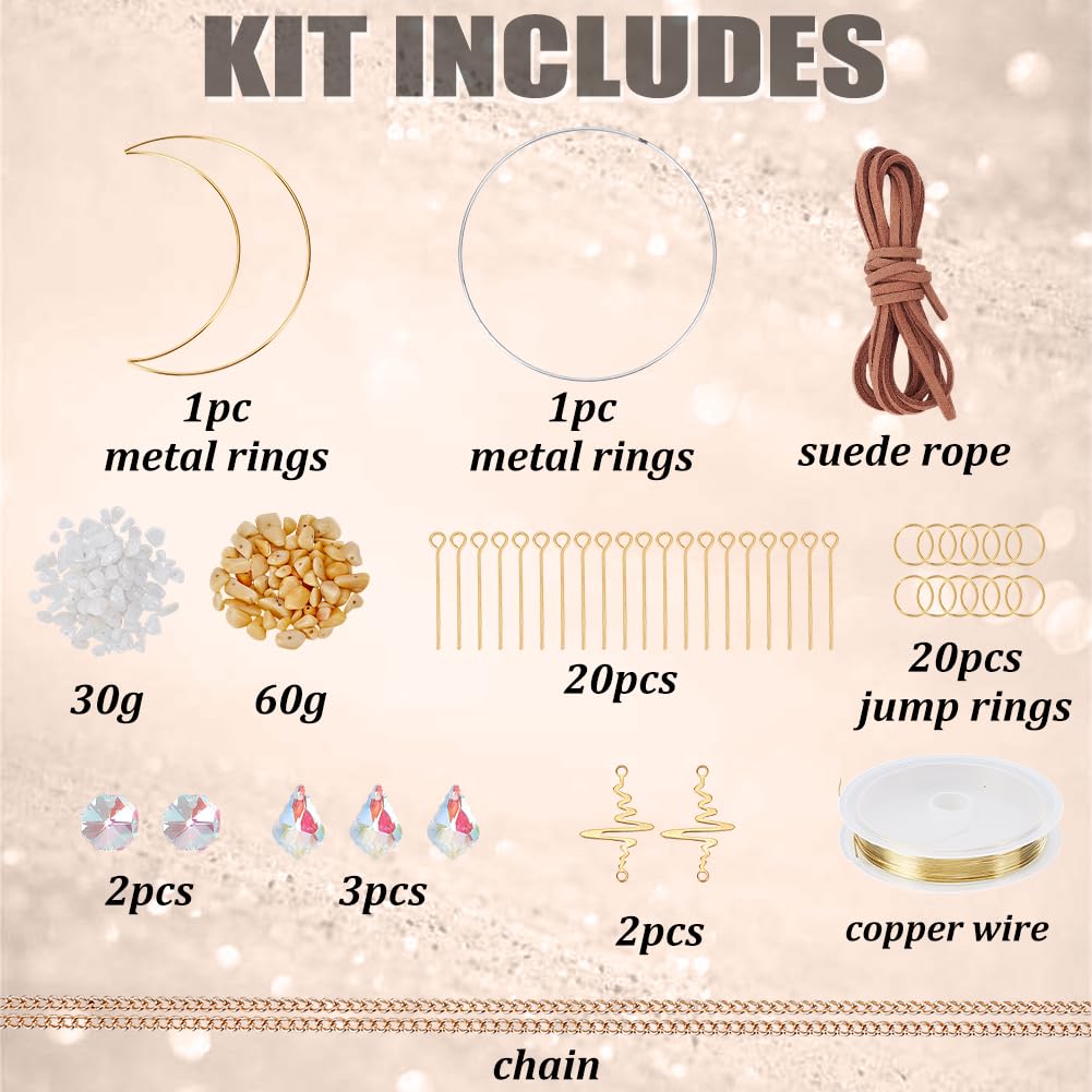 BEUNITONE Sun Catcher DIY Tree of Life and Moon Sunshine Catchers Kit Crystal Moon Suncacher-Sun Catchers for Window Indoor Decor Crystal Kits for Wedding Party Christmas Garden Decor