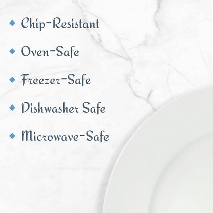 Mikasa Delray 40-Piece Bone China Dinnerware Set, White Round Dishes for 8 - Dinner Plates, Salad Plates, Cereal Bowls, Fruit Bowls and Mugs