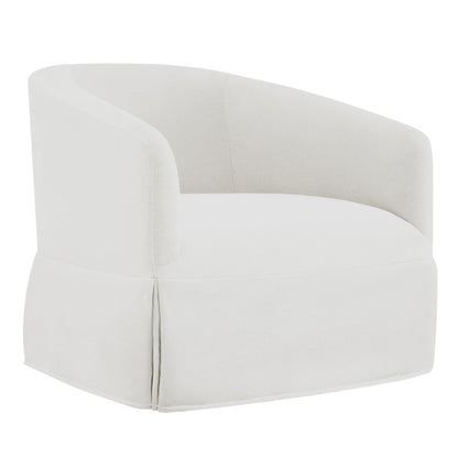 Swivel Accent Chair, 360 Degree Performance Fabric Armchair Modern Barrel Chairs Armchair for Living Room Bedroom Home and Office,Cream White
