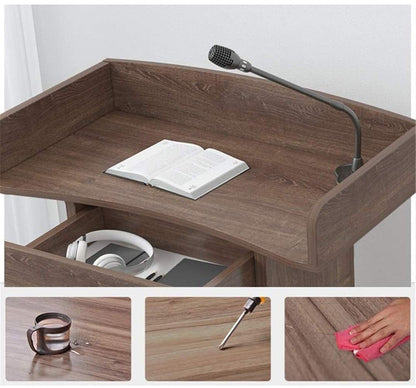 CAMBOS Lectern Podium Stand, Lectern Podium Stand,Podium Speaking Ceremonial Lectern Desk Simple Modern Welcome Shopping Guide Reception Customer Desk Host Stage Presentation Lectern