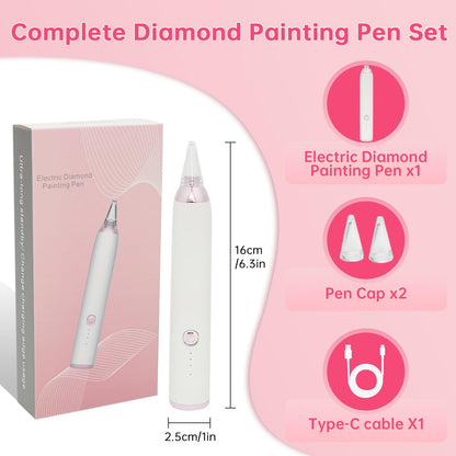 Electric Diamond Painting Pen, Cordless Diamond Art Pen Low-Noise Wax-Free, Perfect for 3D Drills, Portable Diamond Art Accessories for Crafts Lovers