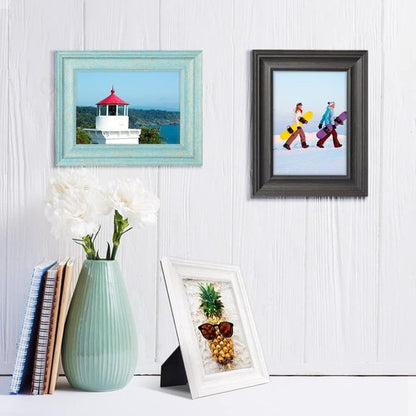 LaVie Home 5x7 Picture Frames - Rustic Wood Grain Photo Frame Set (3 Pack, Assorted Colors)