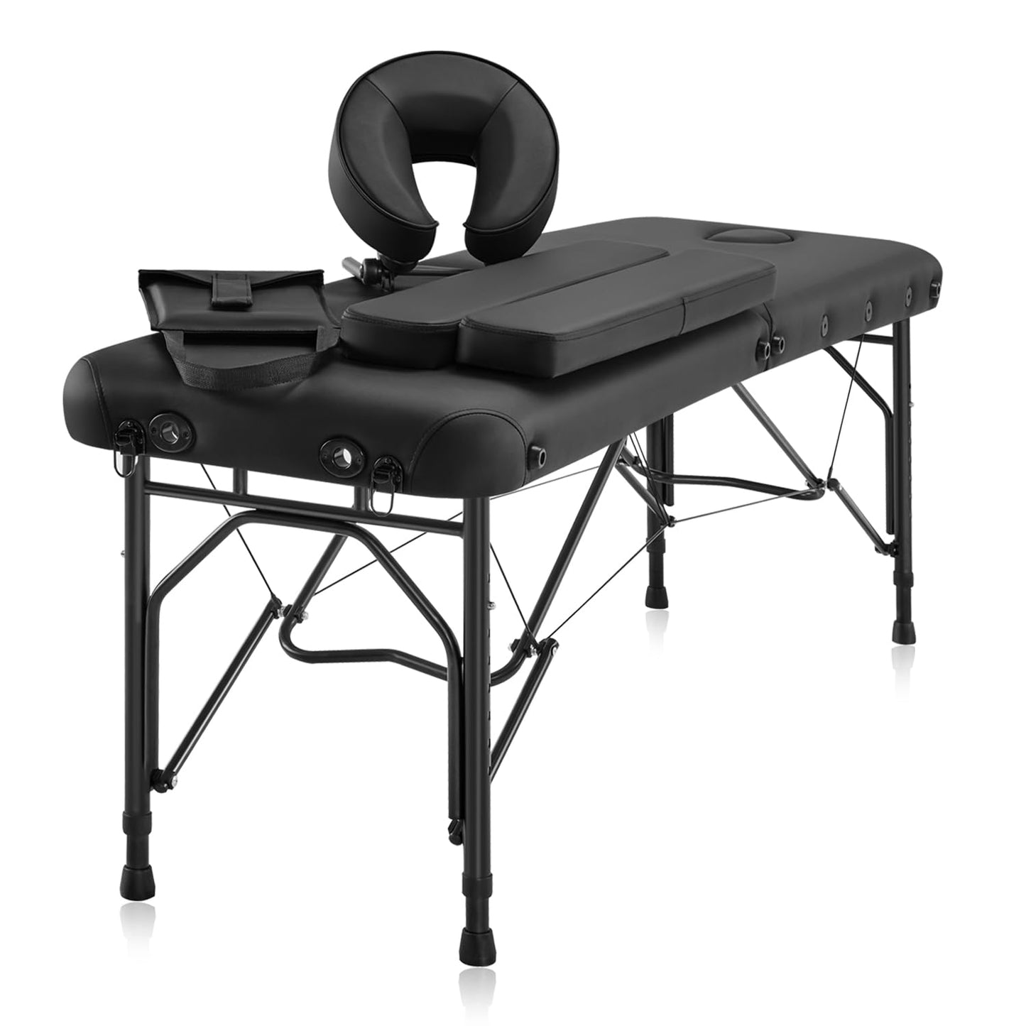 DR.LOMILOMI Halia 302 Classic Ultra-Light Travel-Size Aluminum Foldable Portable Massage Table for Professional Mobile Massage Therapists, with Side Arm Extensions