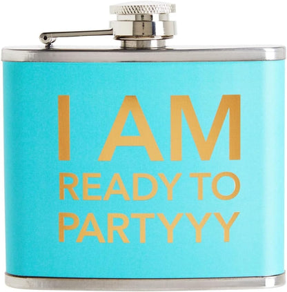 Juvale 4-Piece Girls Trip Flask Set, 5 oz Stainless Steel, Yellow, Blue, Pink & Rose Red, Bachelorette Party Favors