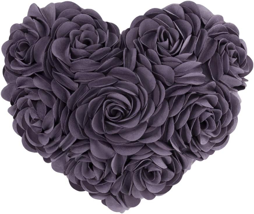 14x16 Inches JWH Heart Flower Throw Pillow Covers Decorative Floral Shaped Accent Cushion Soft Pillowcase for Sofa