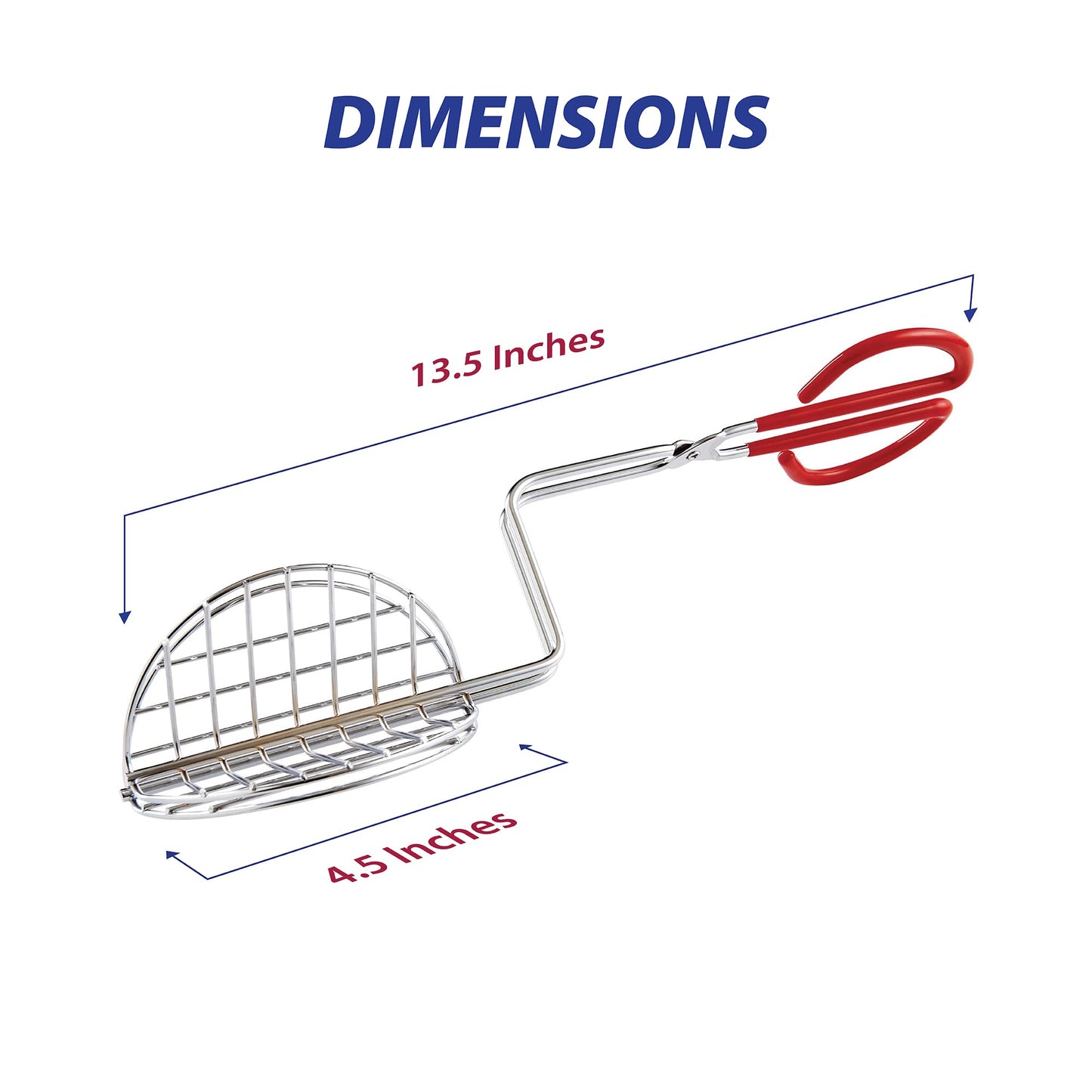 HIC Kitchen Taco Making Tools, Taco Shell Tongs, Steel, Stay-Cool Handle, For Frying Homemade Crispy Shells For Tacos, Appetizers, Dips, And Desserts