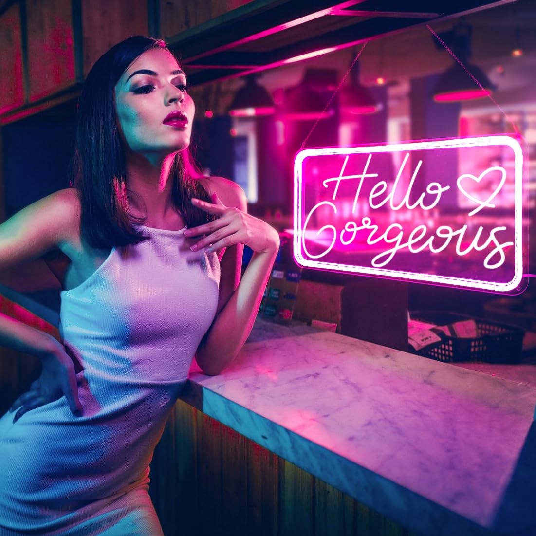 You're Like Really Pretty Neon Signs for Wall Decor, LED Neon Sign Aesthetic Room Decor for Teen Girls Neon Lights Signs for Bedroom, Salon, Wedding Party Pink Neon Name Sign