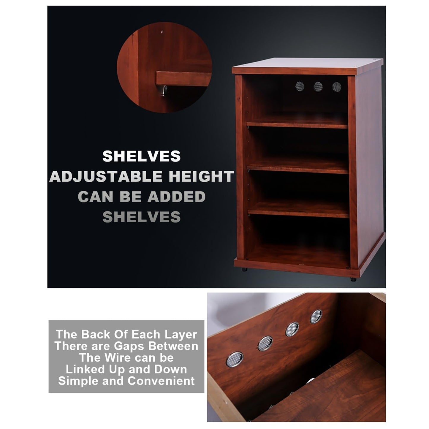 Stylish Wooden Record Player Stand & Media Cabinet, Vinyl Record Audio Rack Tower (57.1x55.1x80cm) - Perfect Stereo Furniture for Home Decor & Music Lovers