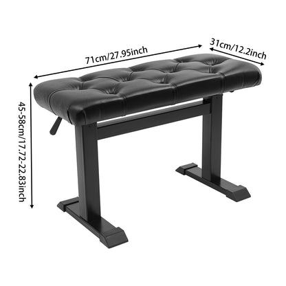 VitaChicuy Height Adjustable Piano Bench Hydraulic Lifting Keyboard Stools with P U Modern Leather Heavy Duty Piano Stool Sponge Lining Music Bench Seat for Bedrooms Living Rooms Entryways