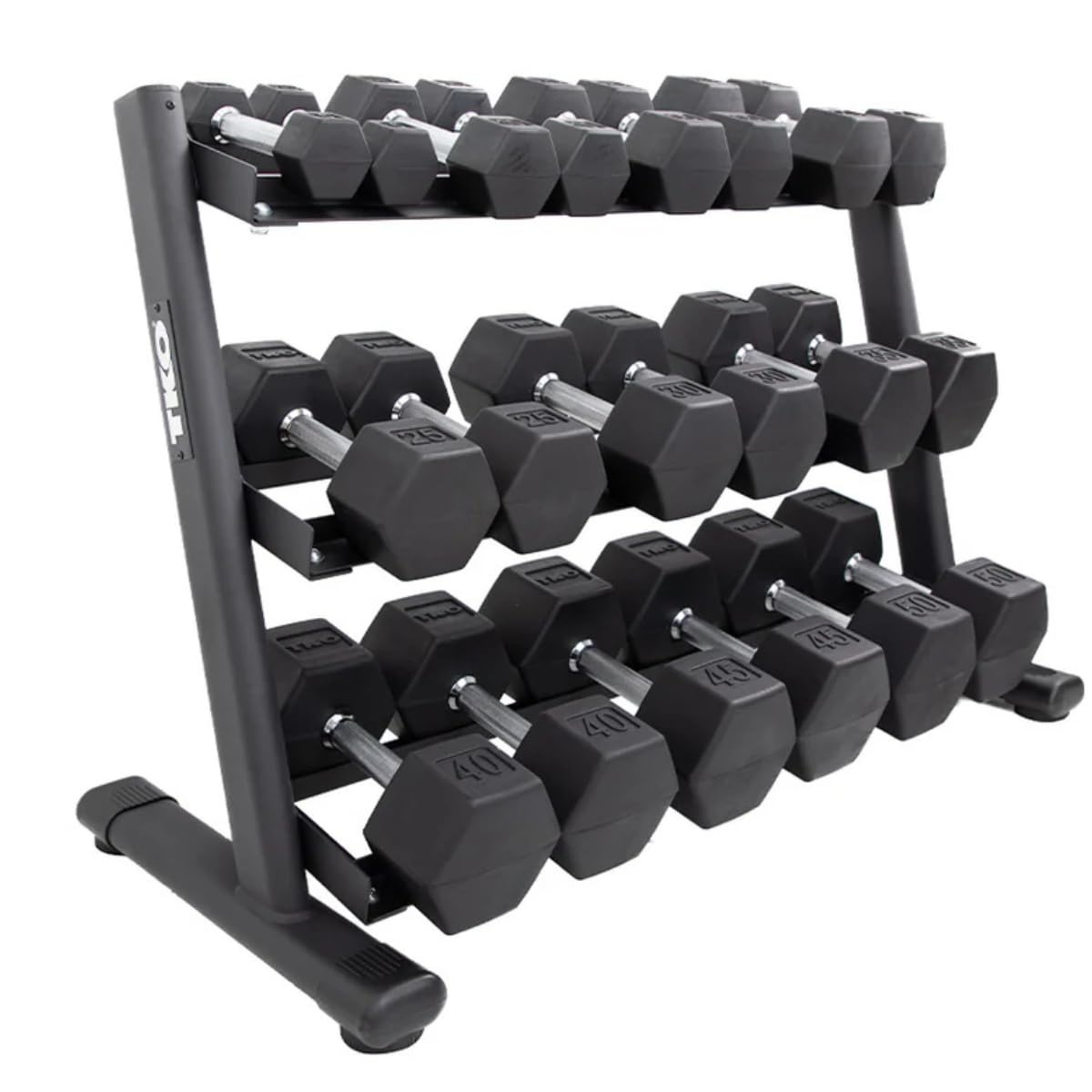 TKO 3-Tier Rail DB Rack Black (Dumbbells Sold Separately)