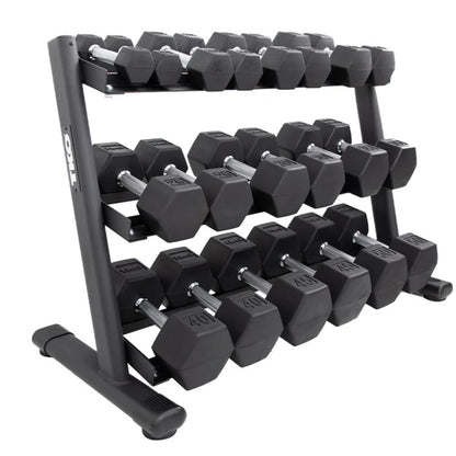 TKO 3-Tier Rail DB Rack Black (Dumbbells Sold Separately)