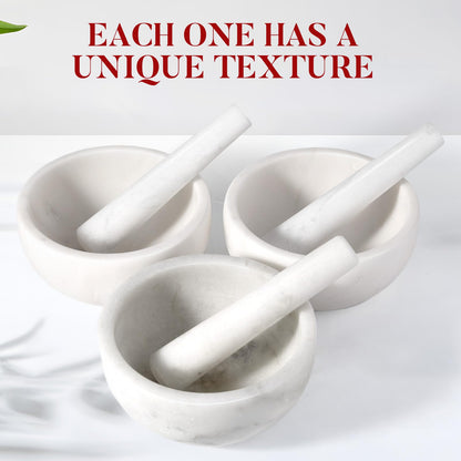 Koville Marble Mortar and Pestle Set, 7"-4 Cups Grinder Bowl for Guacamole, Salsa, Pill Crusher, Spice, Herb, Garlic, Nut, Heavy Duty Grinder for Kitchen(Namib Fantasy)
