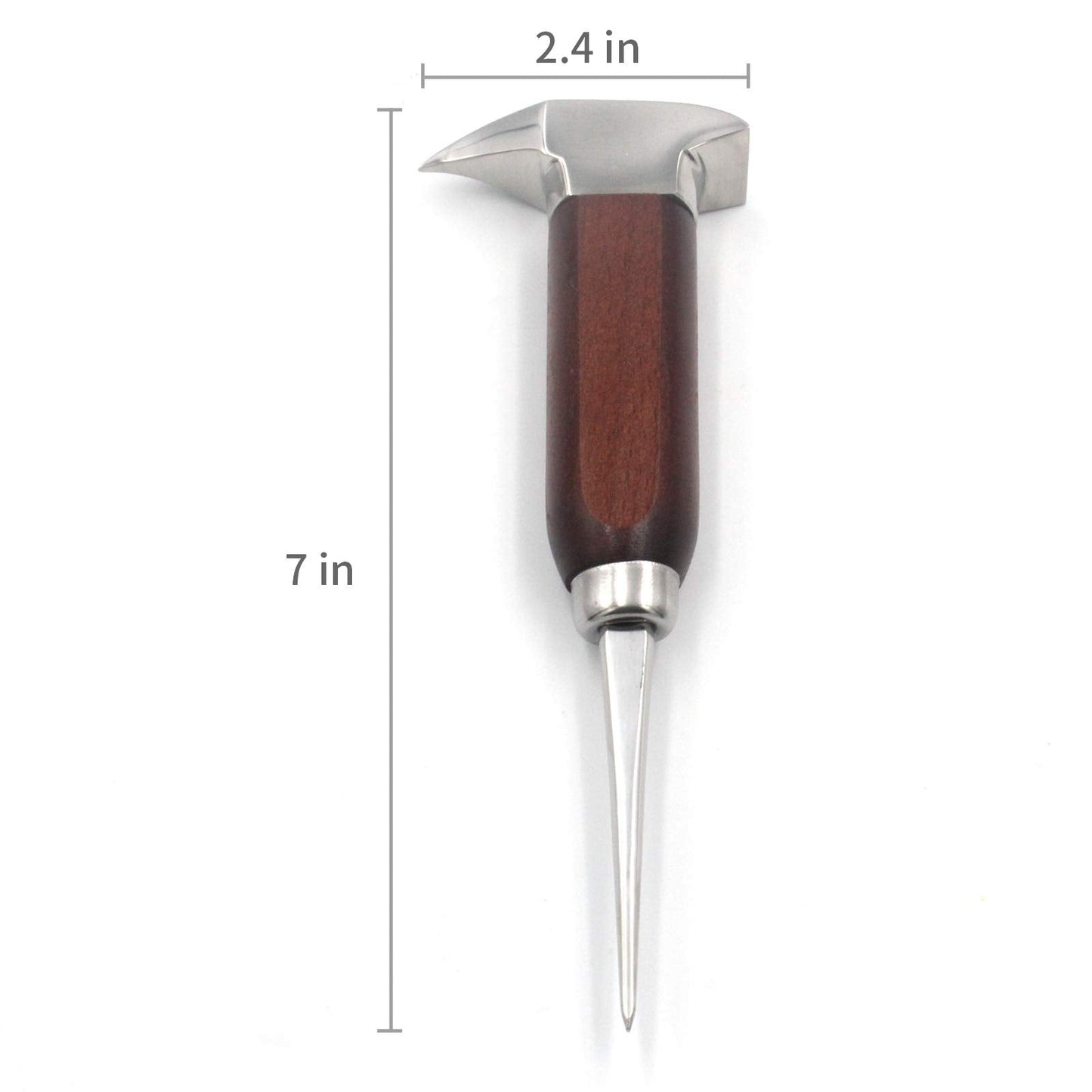 Ice Pick Stainless Steel, Ice Picks for Breaking Ice, Ice Pick with Wood Handle, Ice Picks for Kitchen, Bars, Bartender, Best Ice Carving Tools (short)
