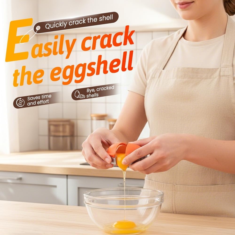 2026 New Egg Shell Opener, Stainless Steel Egg Cracker Tool, Multifunctional Egg Shell Opener for Raw & Hard-Boiled Eggs,Handheld Kitchen Gadget for Easy Peeling & Separating (MIXED, 3PCS)