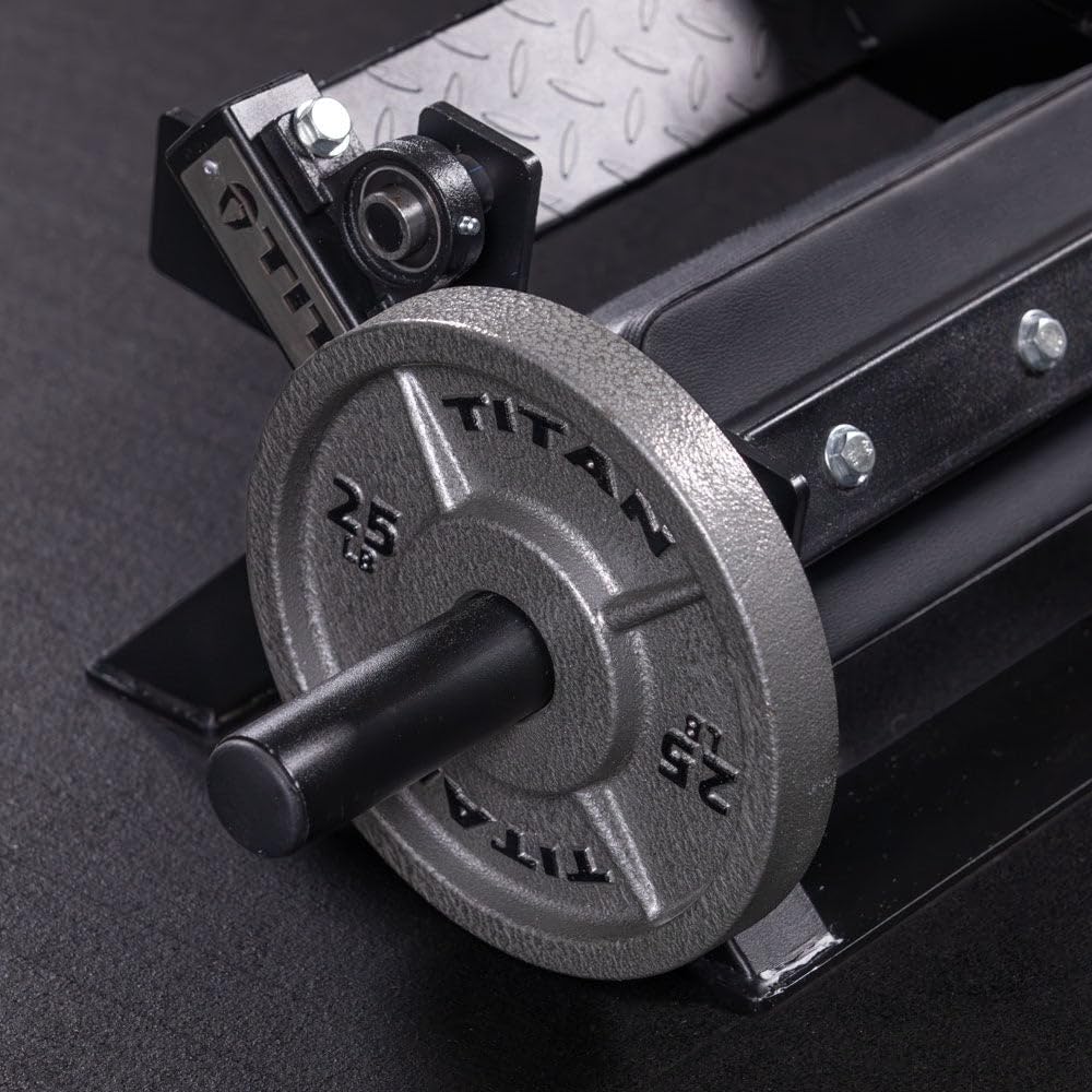 Titan Fitness Plate-Loaded Tibia Dorsi Calf Machine, Rated 200 LB, Fits Olympic-Sized Change Plates, Flexion Lower Body Training Calf Raise Machine, Leg Day Essential Tibia Isolation