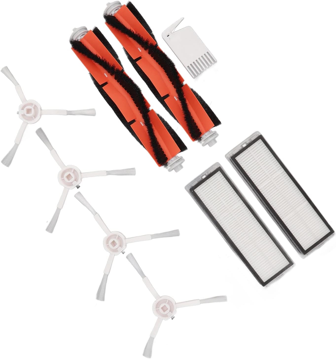 Sweeping Robot Main Brush Kit, Robot Vacuum Mop Main Brush Side Brush Filter Screen Replacement Parts