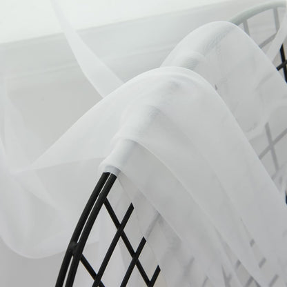 White Sheer Curtains - 54 inches Long for Bedroom, Top Rod Pocket Sheer Window Panels for Nursery, Living Room