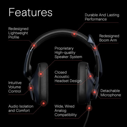 EPOS H6Pro - Closed Acoustic Gaming Headset with Mic – Lightweight Over-Ear Design – Lift-to-Mute – Compatible with Xbox, PS4, PS5 & PC – Black