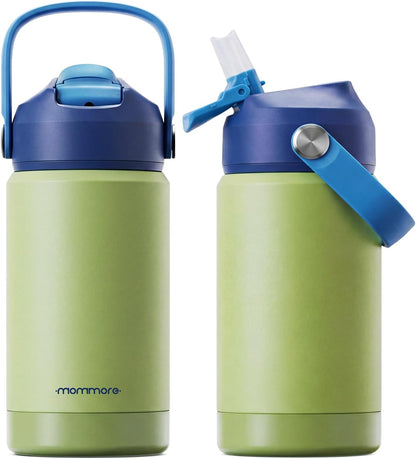 Mommore Kids Water Bottle - 12 oz Insulated Stainless Steel, Leakproof & BPA-Free | Green