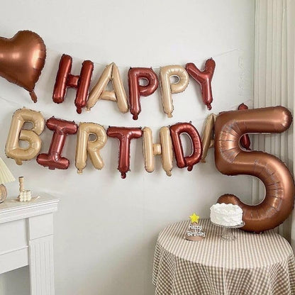 Skiennix 40-Inch Balloon Number 7 - Coffee Brown Birthday Decor for Engagements & Celebrations