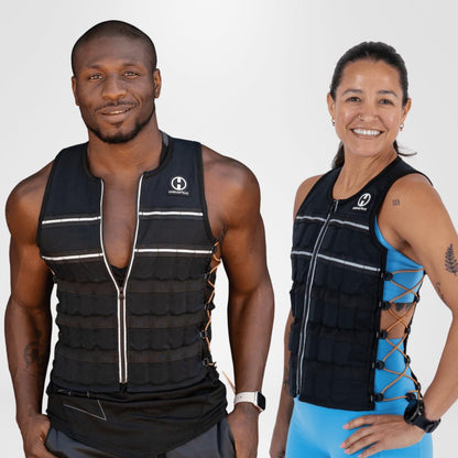 Hyperwear HyperVest ELITE Adjustable Weighted Vest for Women and Men — 10 lb Thin Steel Weights, Stretch CORDURA Fabric — Weight Vest for Walking, Running, Strength Training — Large Size, Jet Black