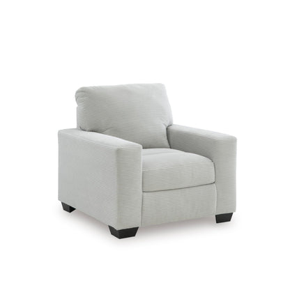 Signature Design by Ashley Ammon Urban Anti Sag Chair with Loose Seat Cushion, Light Gray