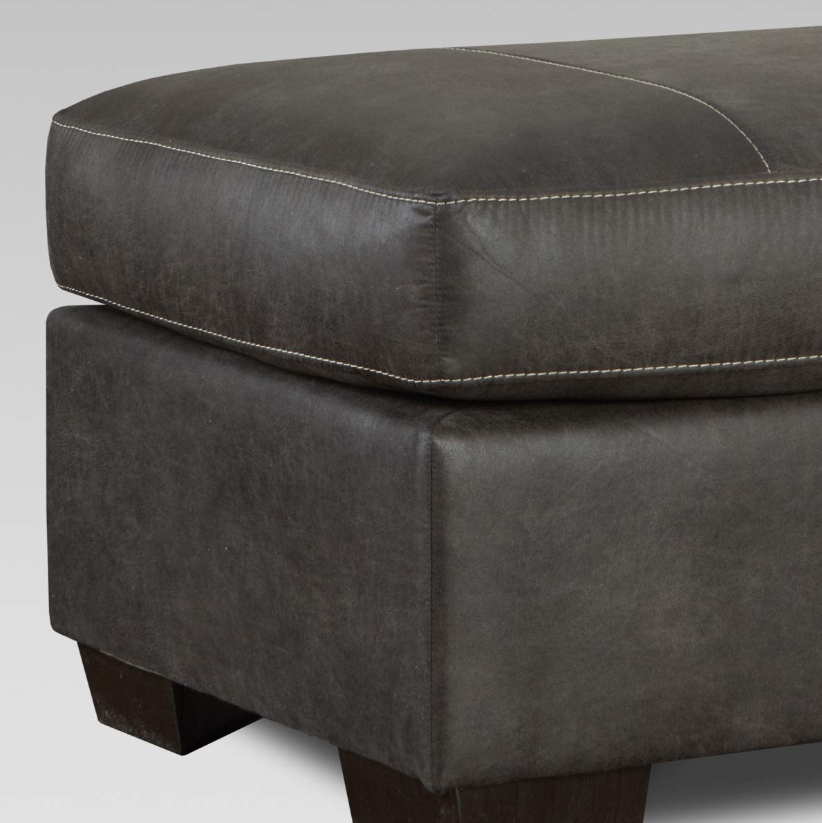 Roundhill Furniture Tirana Contemporary Fabric Pillow-top Arm Chair with Ottoman in Sequoia Ash