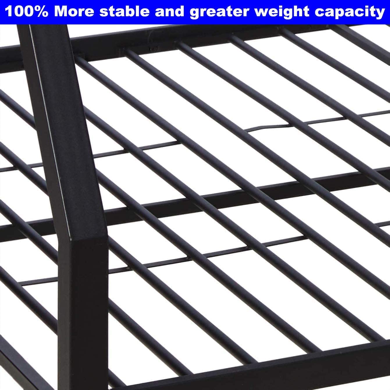 SIMPLEZC New Upgrade Thicken Metal Twin XL Over Queen Bunk Bed for Adults, Stronger Heavy Duty Steel Adults Bunk Beds Twin Over Queen Size with Ladder for Kids, Easy Assembly