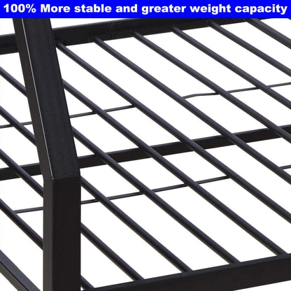 SIMPLEZC New Upgrade Thicken Metal Twin XL Over Queen Bunk Bed for Adults, Stronger Heavy Duty Steel Adults Bunk Beds Twin Over Queen Size with Ladder for Kids, Easy Assembly