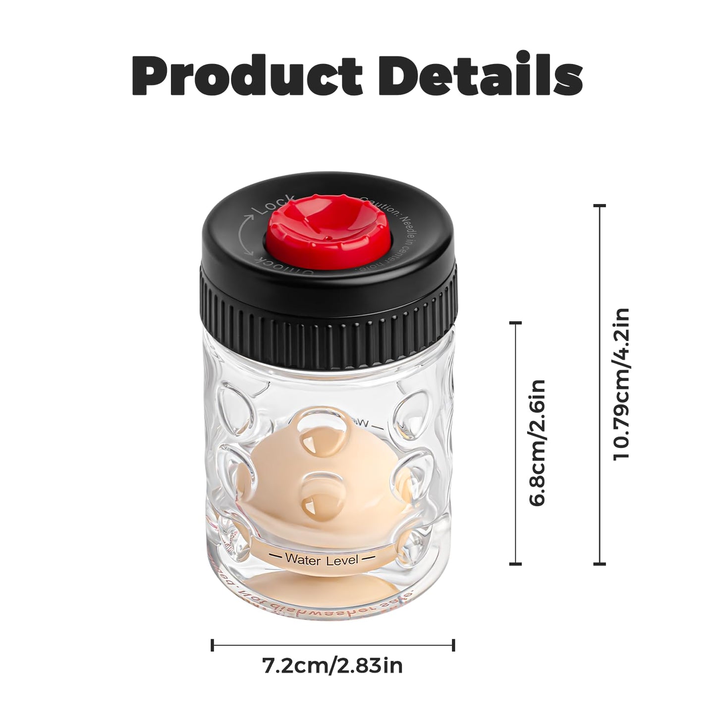 2 in 1 Egg Peeler with Piercer, Hard Boiled Egg Shell Remover Tool with Rotary Lock & Leak-Proof Design, Clear Egg Peeler for Meal Prep, Fitness, Camping & Deviled Eggs, Easy to Use & Clean (Black)