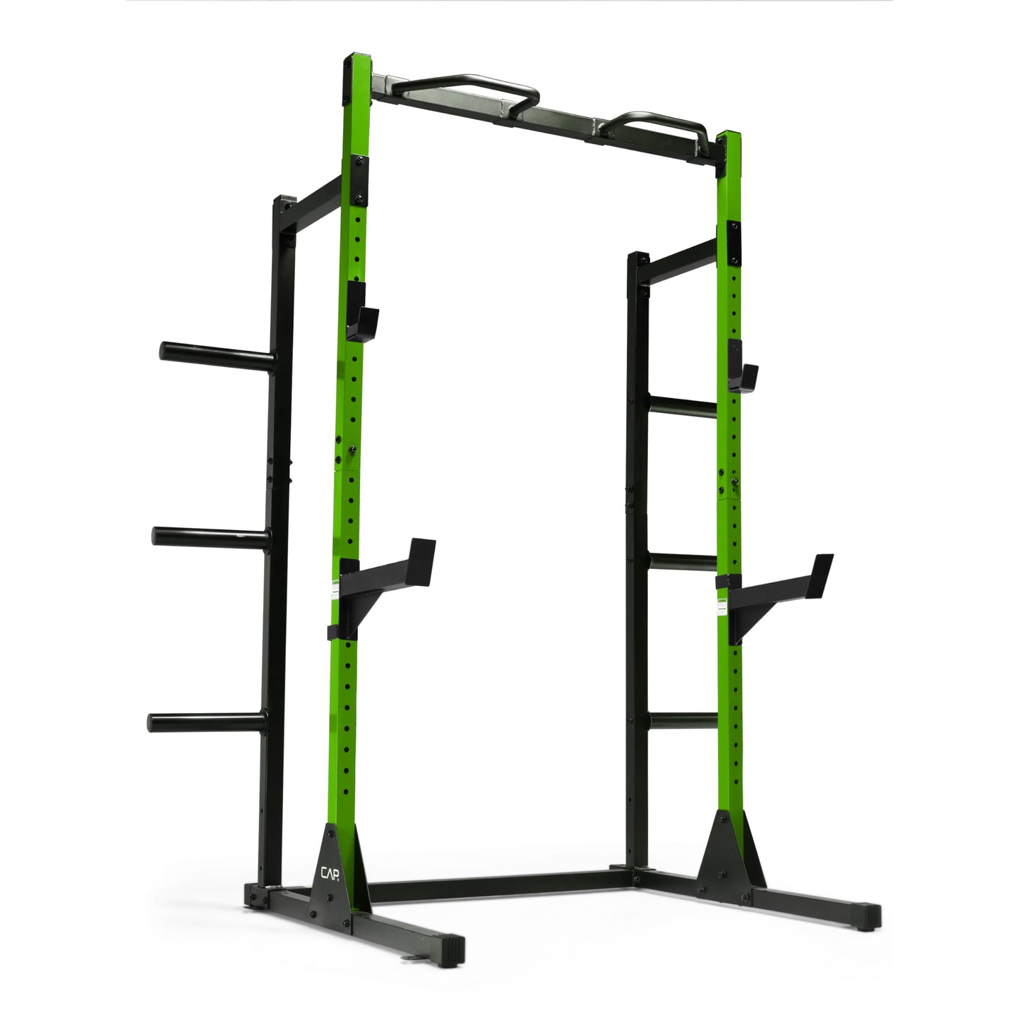 Cap Power Rack with Pull Up Bar & Attachments - Squat Rack & Strength Training Power Cage for Home Gym - Green