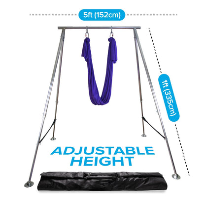 Uplift Active Adjustable Yoga Aerial Rig - Only Premium Home Yoga Stand with Adjustable Height | Portable Stainless Steel Rig | Aerial Fitness, Use with Hoops/Lyra, Silks & Hammock